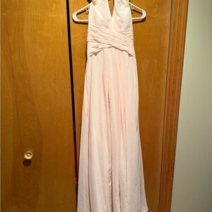 Elegant peachy Sleeveless Gown